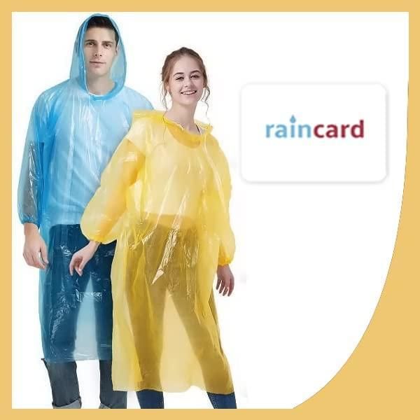 FULLY Reusable Wallet Rain Card Rain Coat for Adults (Set of 5) Multicolour gj10p0-70