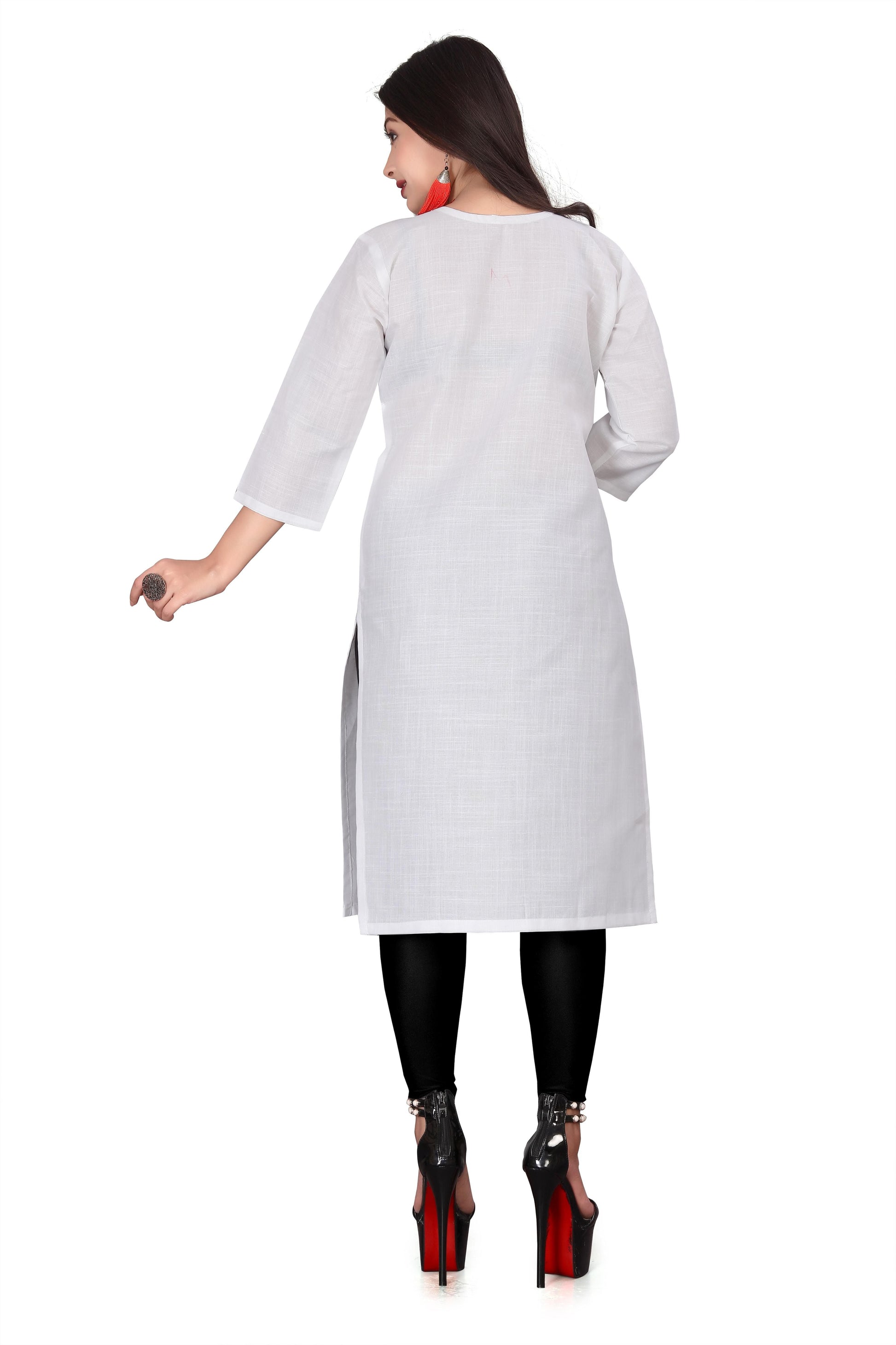 Women's Embroidery Cotton Slub Kurti gj10p0-70