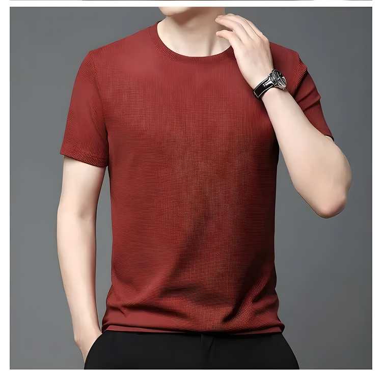 Men 4 Way Strecthable Round Neck T-shirt gj10p0-70