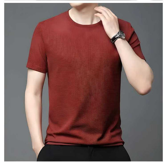 Men 4 Way Strecthable Round Neck T-shirt gj10p0-70