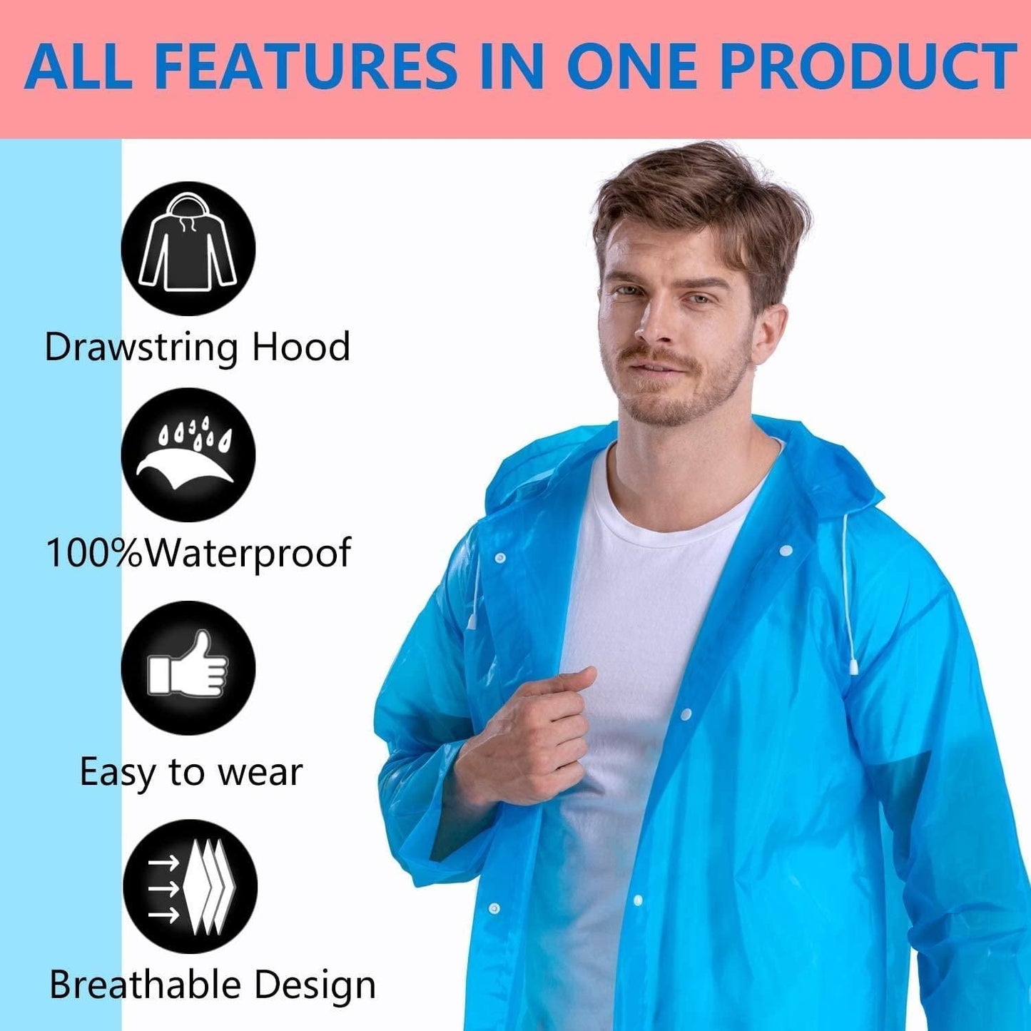 Waterproof Transparent Raincoat gj10p0-70