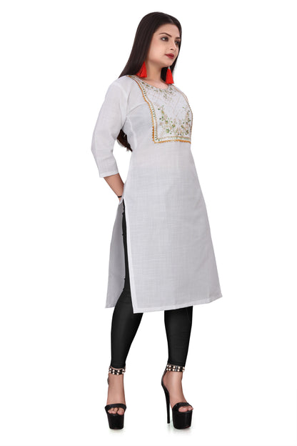 Women's Embroidery Cotton Slub Kurti gj10p0-70